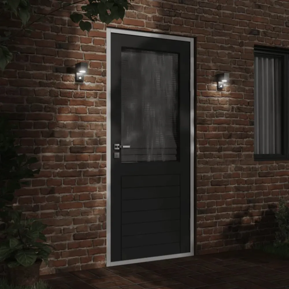 Candeeiro parede para exterior com sensor alumínio fundido preto vidaXL