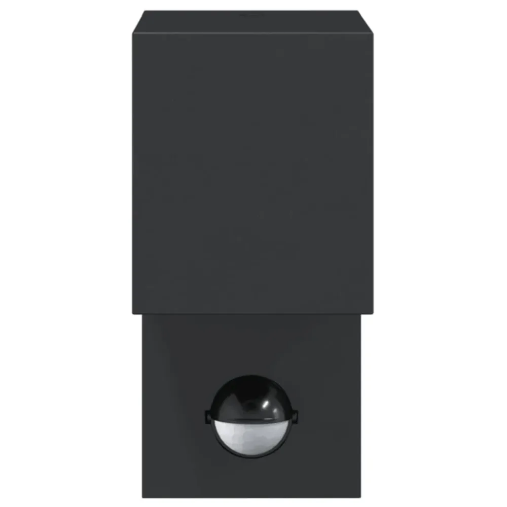 Candeeiro parede para exterior com sensor alumínio fundido preto vidaXL