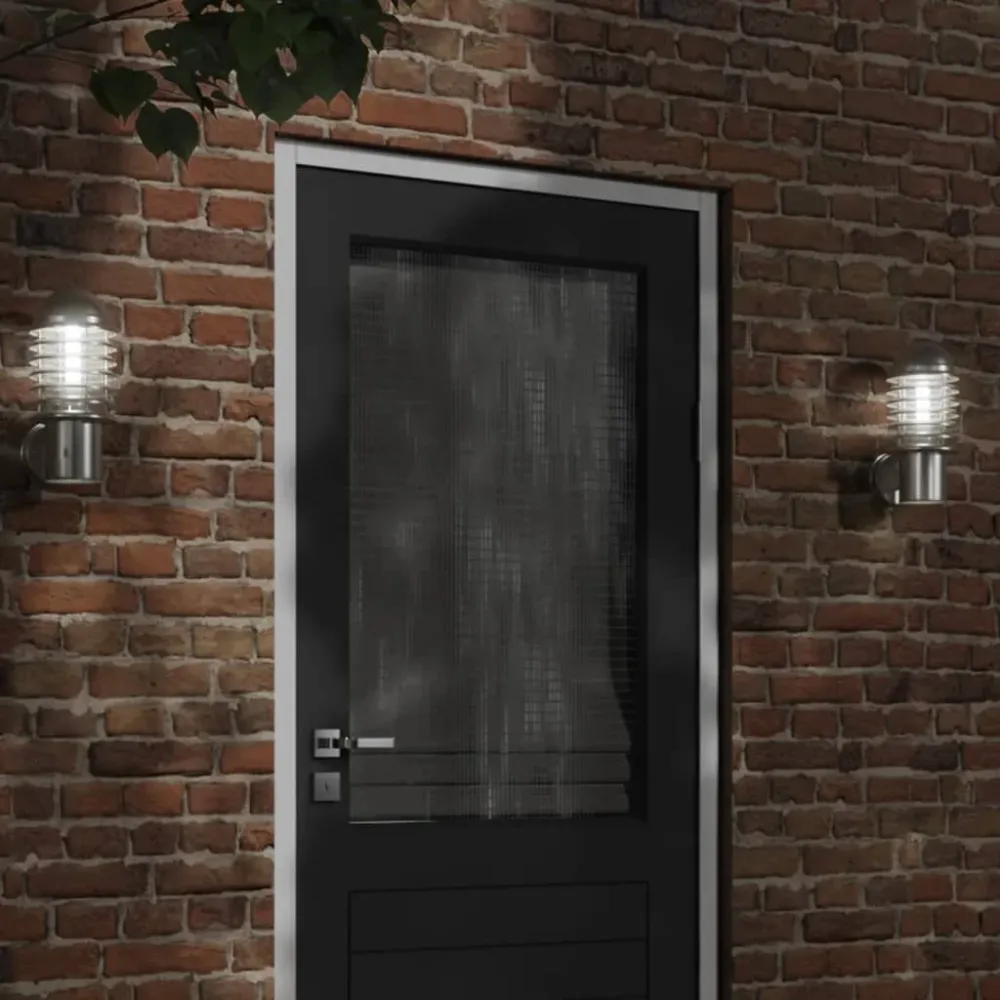 Candeeiro de parede para exterior ço inoxidável prateado vidaXL