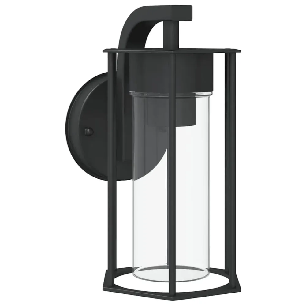 Candeeiro de parede para exterior ço inoxidável preto vidaXL