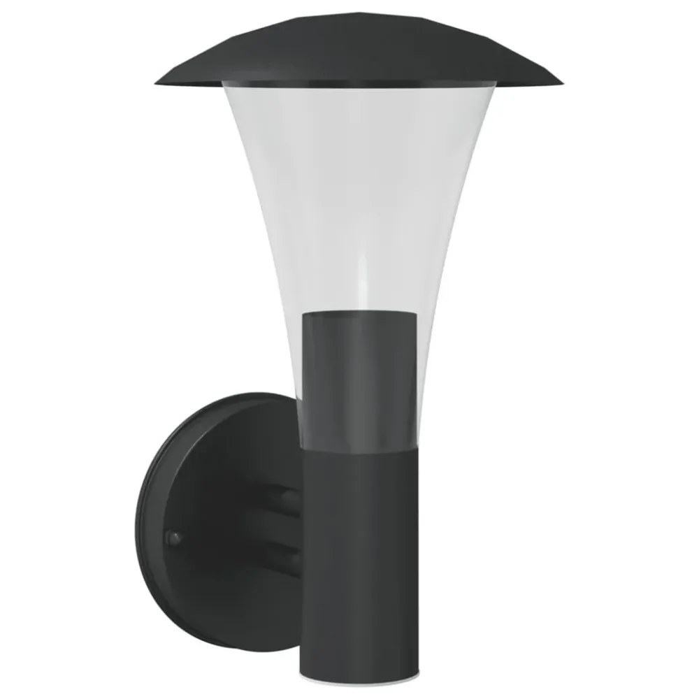 Candeeiro de parede para exterior ço inoxidável preto vidaXL