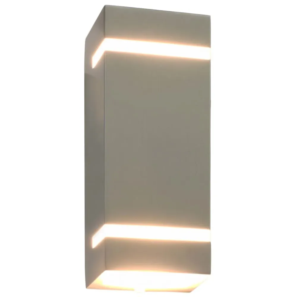 Candeeiros de parede exterior 2 pcs 35 W retangular prateado vidaXL