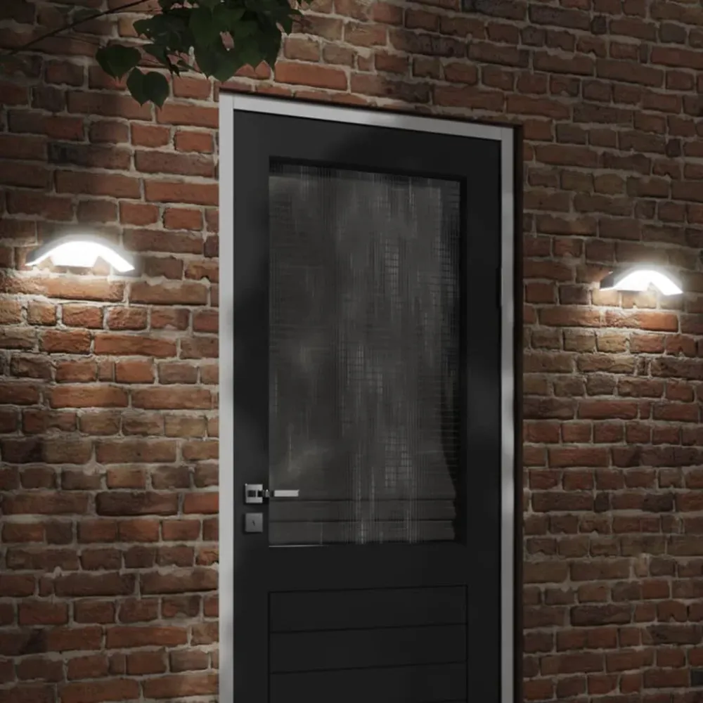Candeeiros parede LED para exterior 2 pcs alumínio fundido branco vidaXL