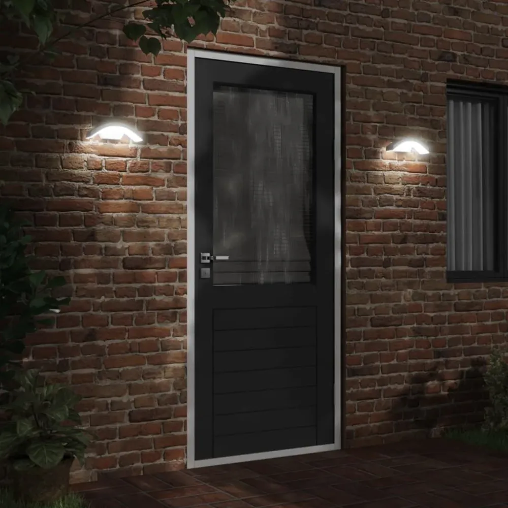 Candeeiros parede LED para exterior 2 pcs alumínio fundido branco vidaXL
