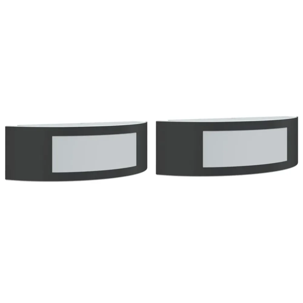 Candeeiros de parede para exterior 2 pcs ço inoxidável preto vidaXL
