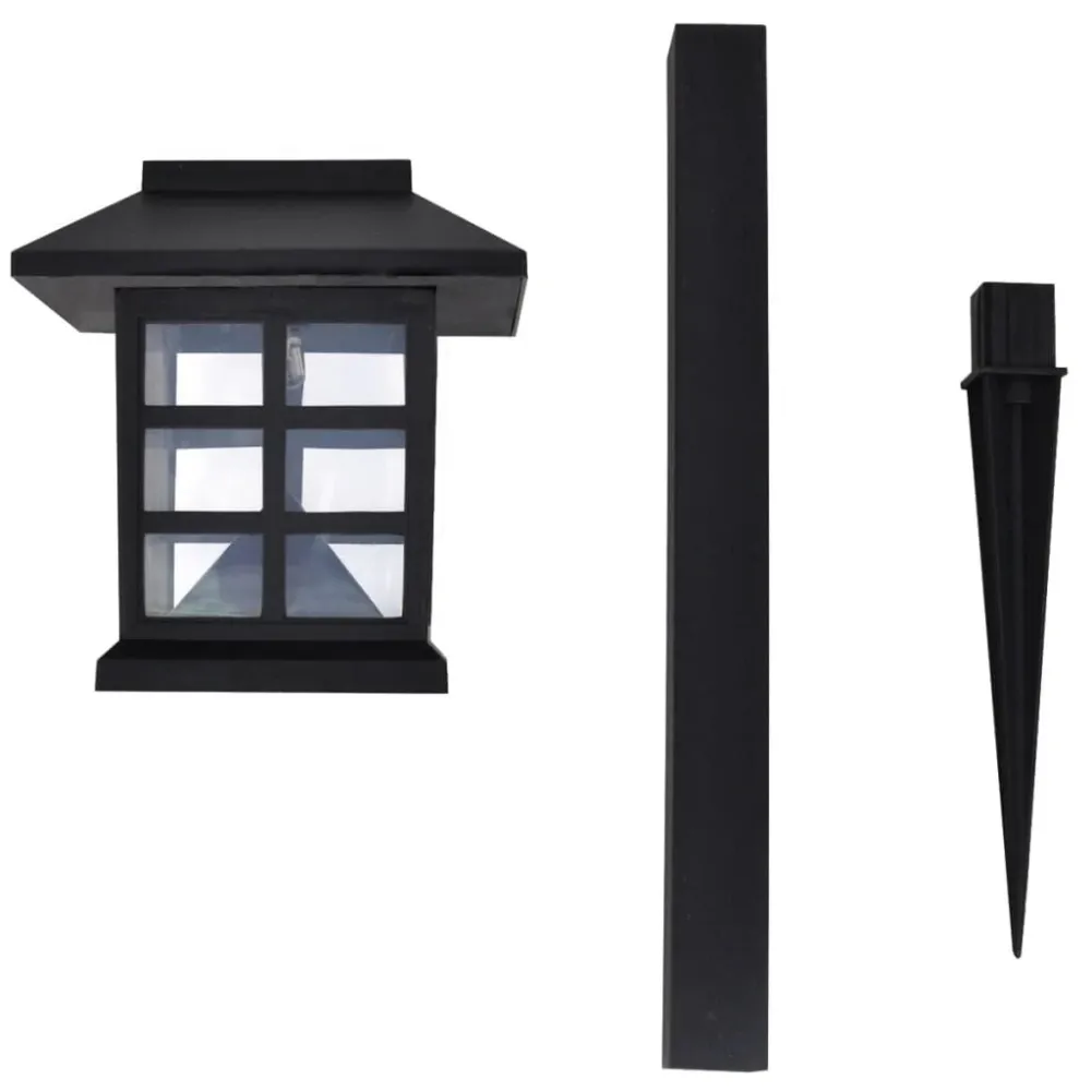 Conj. de luzes LED solares de exterior com estacas 12 pcs 8,6x8,6x38 cm vidaXL