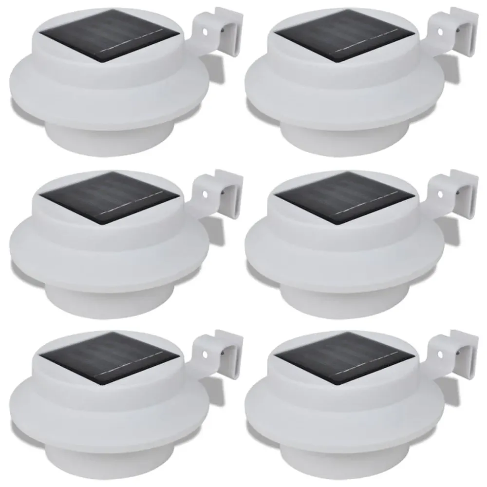 Conjunto Lâmpada Solar 6 Peças de Exterior para Cerca Calha vidaXL