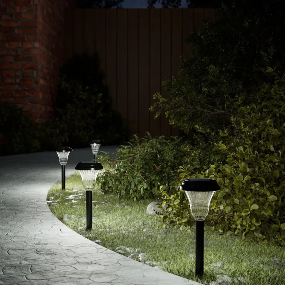 Luzes solares para caminhos com espigões 12 pcs branco vidaXL