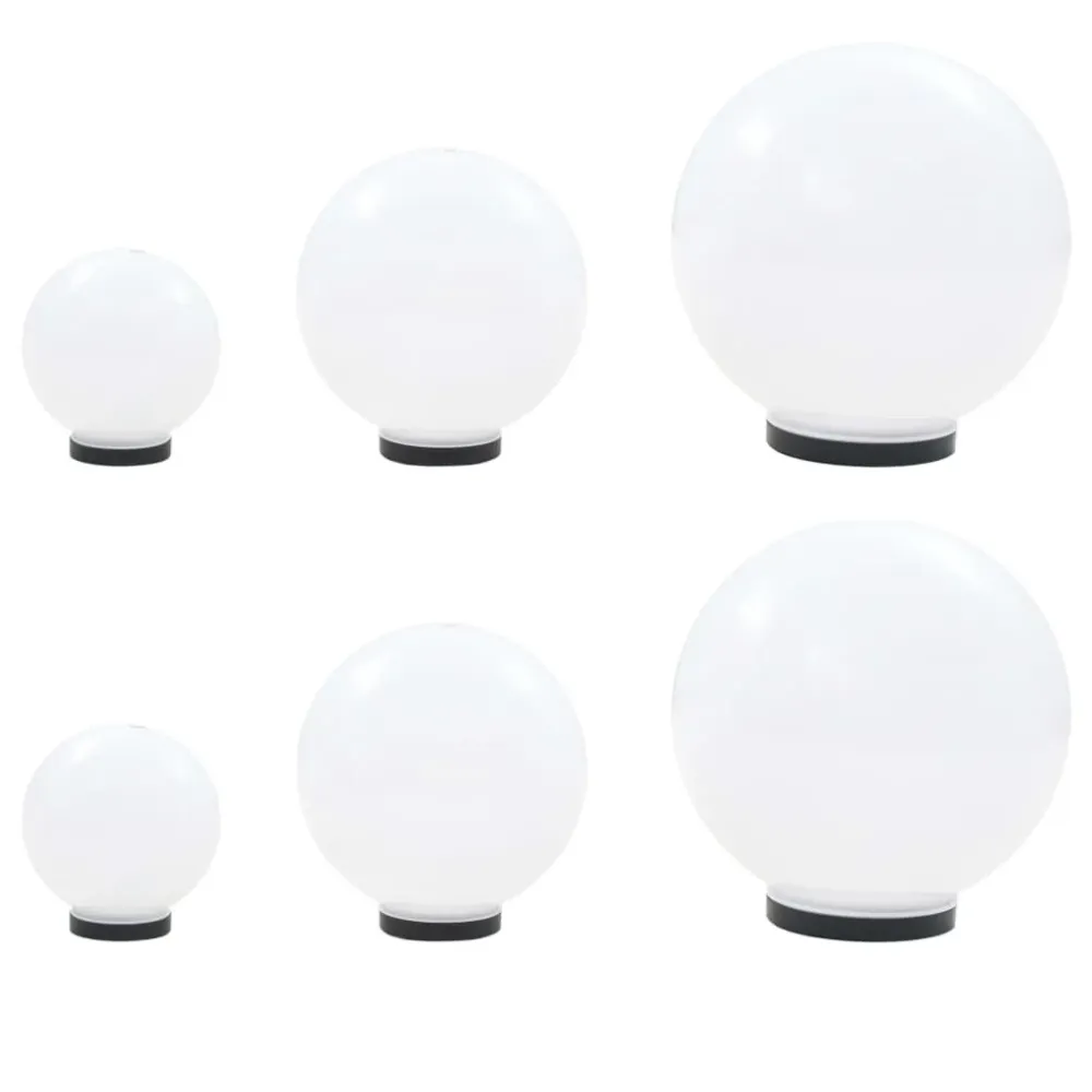 6 pcs conjunto de candeeiros esféricos LED 20/30/40 cm PMMA vidaXL