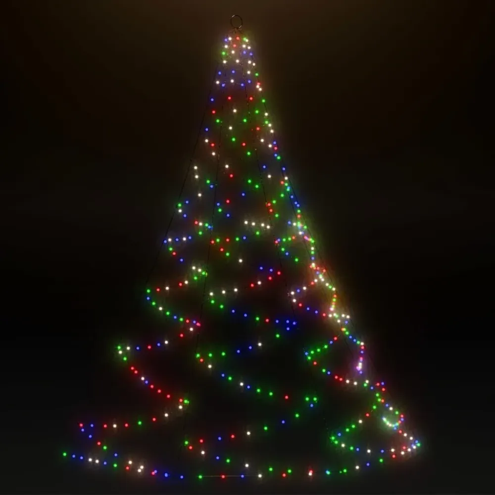 Árvore de Natal parede 720 luzes LED 5 m int/ext colorido vidaXL