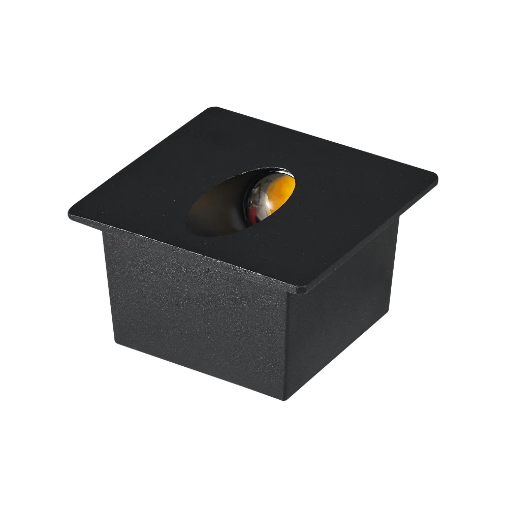 Balizador de Embutir Quadrado P/ Parede 3W 3000K 300LM Luz Inclinada 86*86*H50mm IP65 LED7