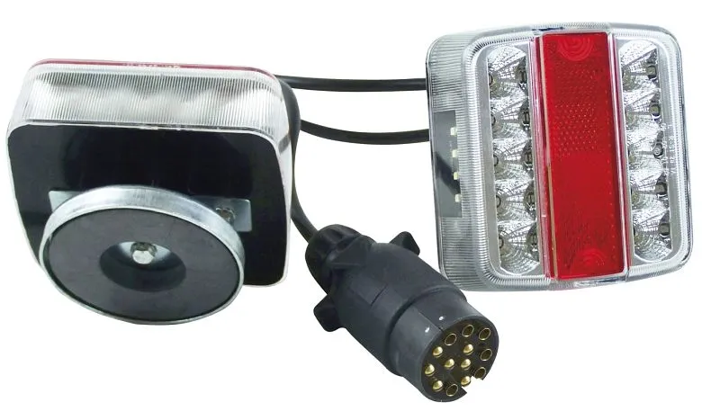 Berger & Schröter Luz de reboque LED de quatro funções, 7,5 m, ímã, 13 pinos, 20189