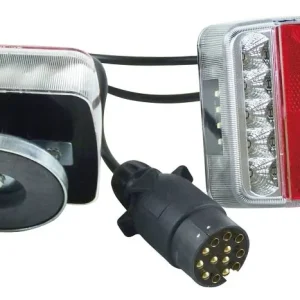 Berger & Schröter Luz de reboque LED de quatro funções, 7,5 m, ímã, 13 pinos, 20189