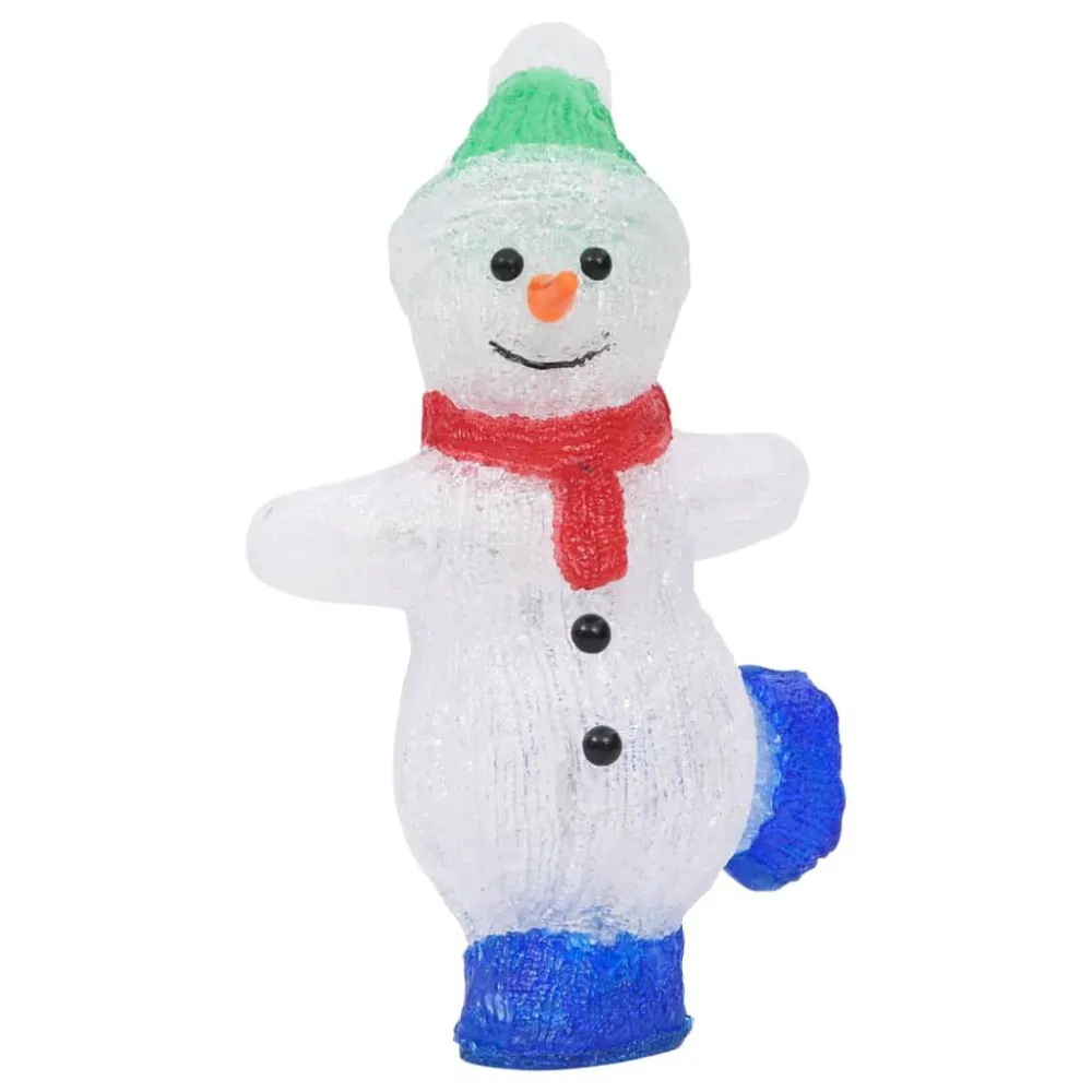 Boneco de neve acrílico com luzes LED interior e exterior 30 cm