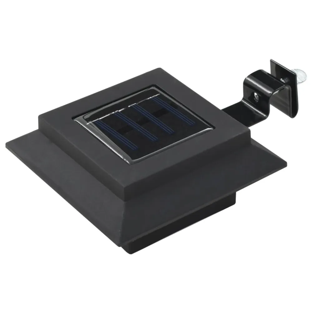 Candeeiro de exterior solar LED 6 pcs preto quadrado 12 cm
