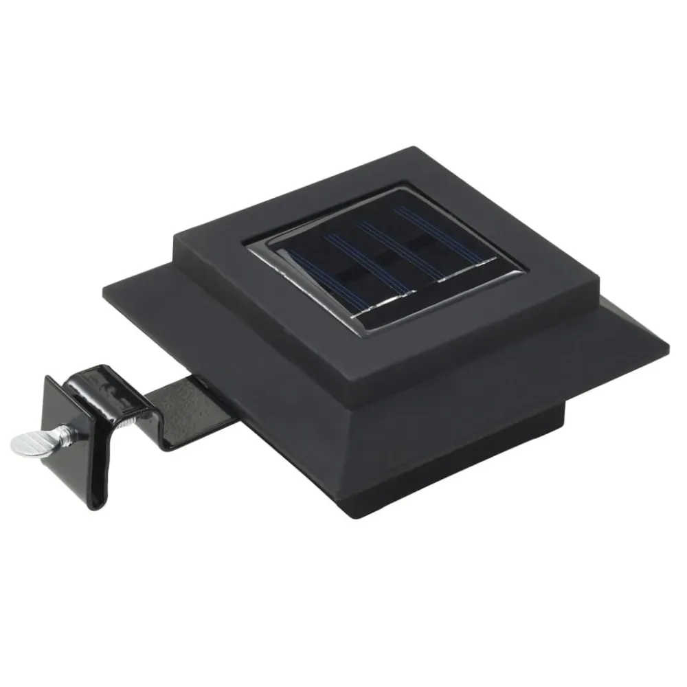 Candeeiro de exterior solar LED 6 pcs preto quadrado 12 cm