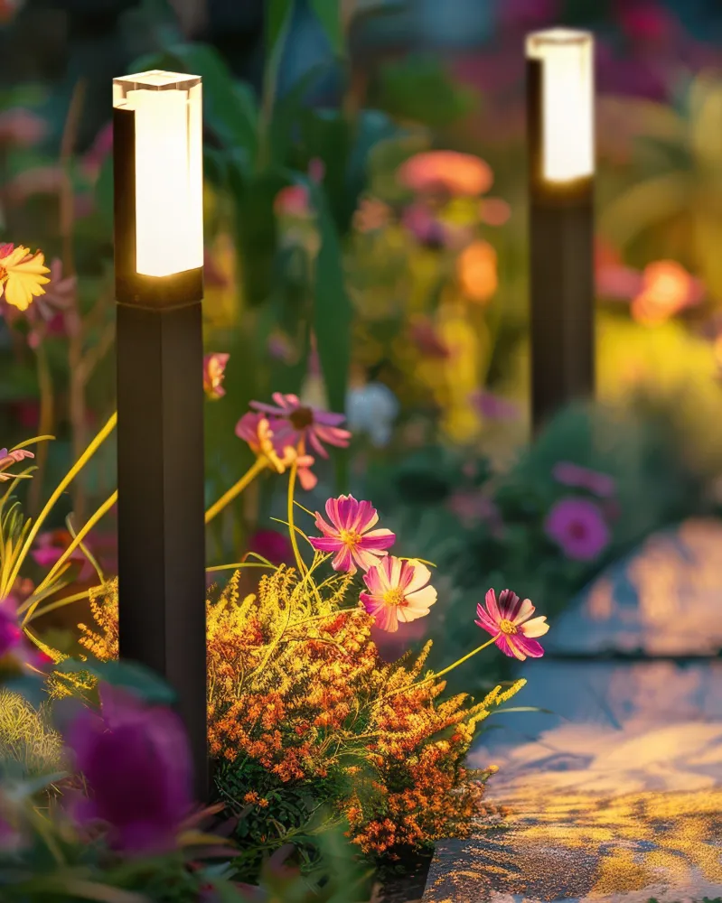 Candeeiro LED de jardim Bollard 60 cm preto AWUNA