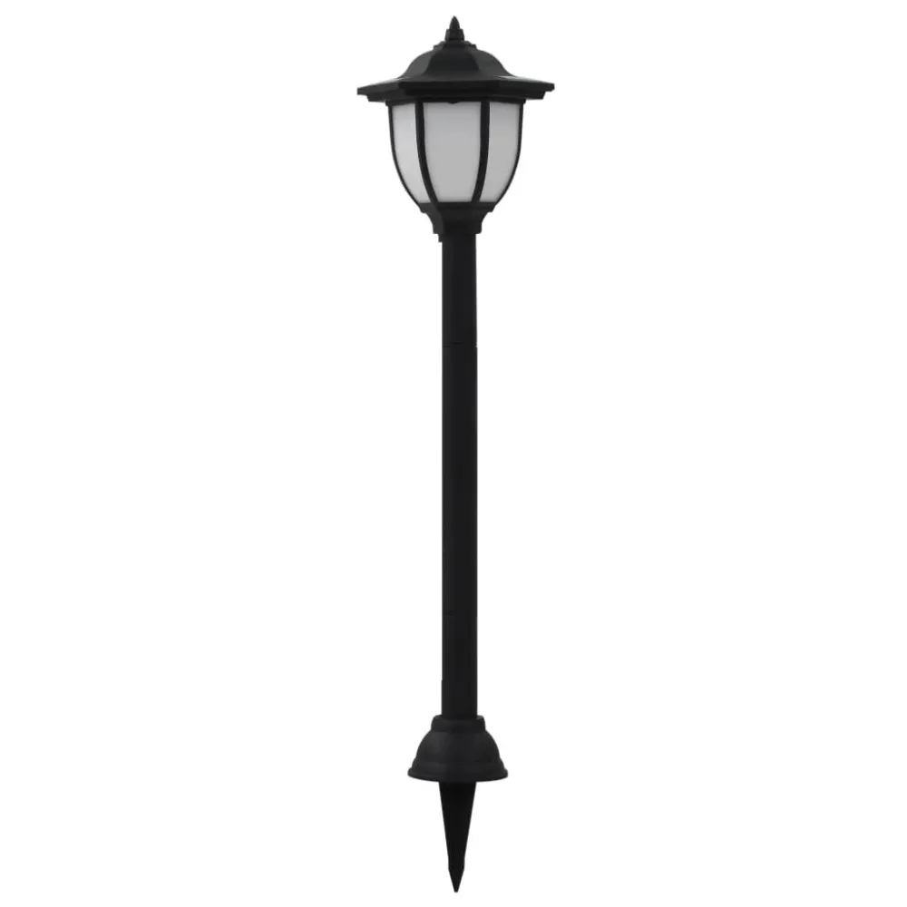 Candeeiro solar LED de exterior 3 pcs preto