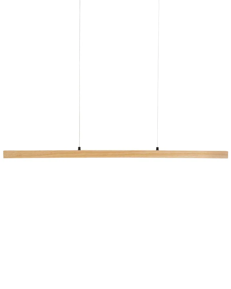 Candeeiro suspenso LED com regulador de luminosidade em madeira clara STEWARTS