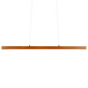 Candeeiro suspenso LED em madeira escura STEWARTS