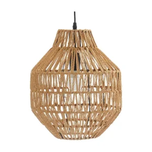 Candeeiro teto abajur fibra vegetal NIDOU -D.30cm -Castanho