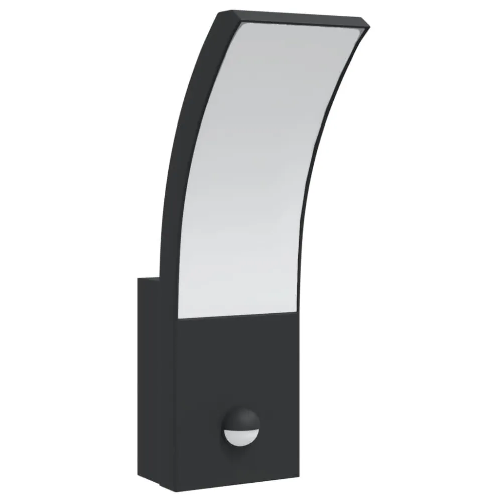 Candeeiros parede LED exterior com sensor 2 pcs alumínio preto