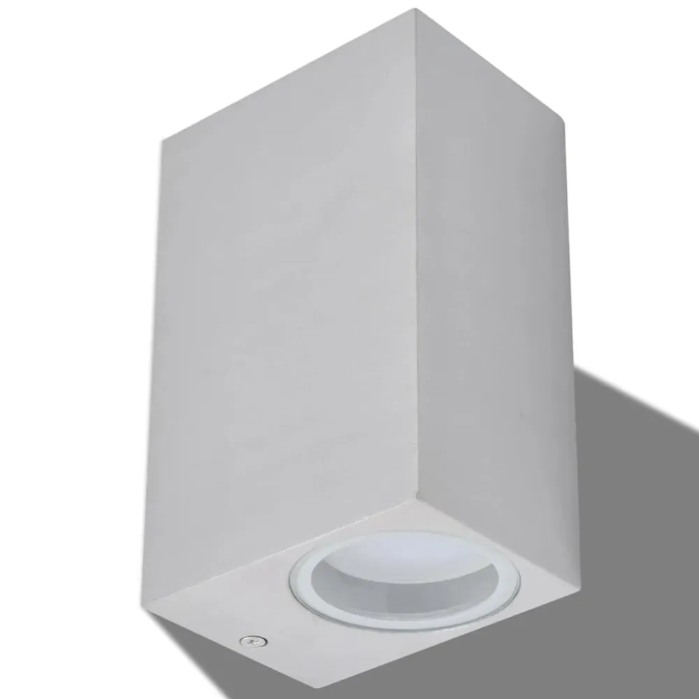 Candeeiros parede LED superior/inferior paraext., 2 pcs, quadrado