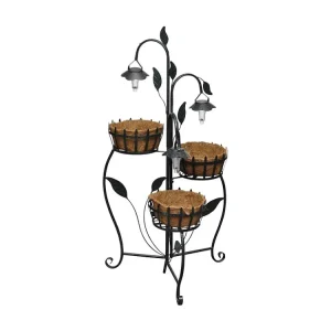 Cesta de planta com LED solar