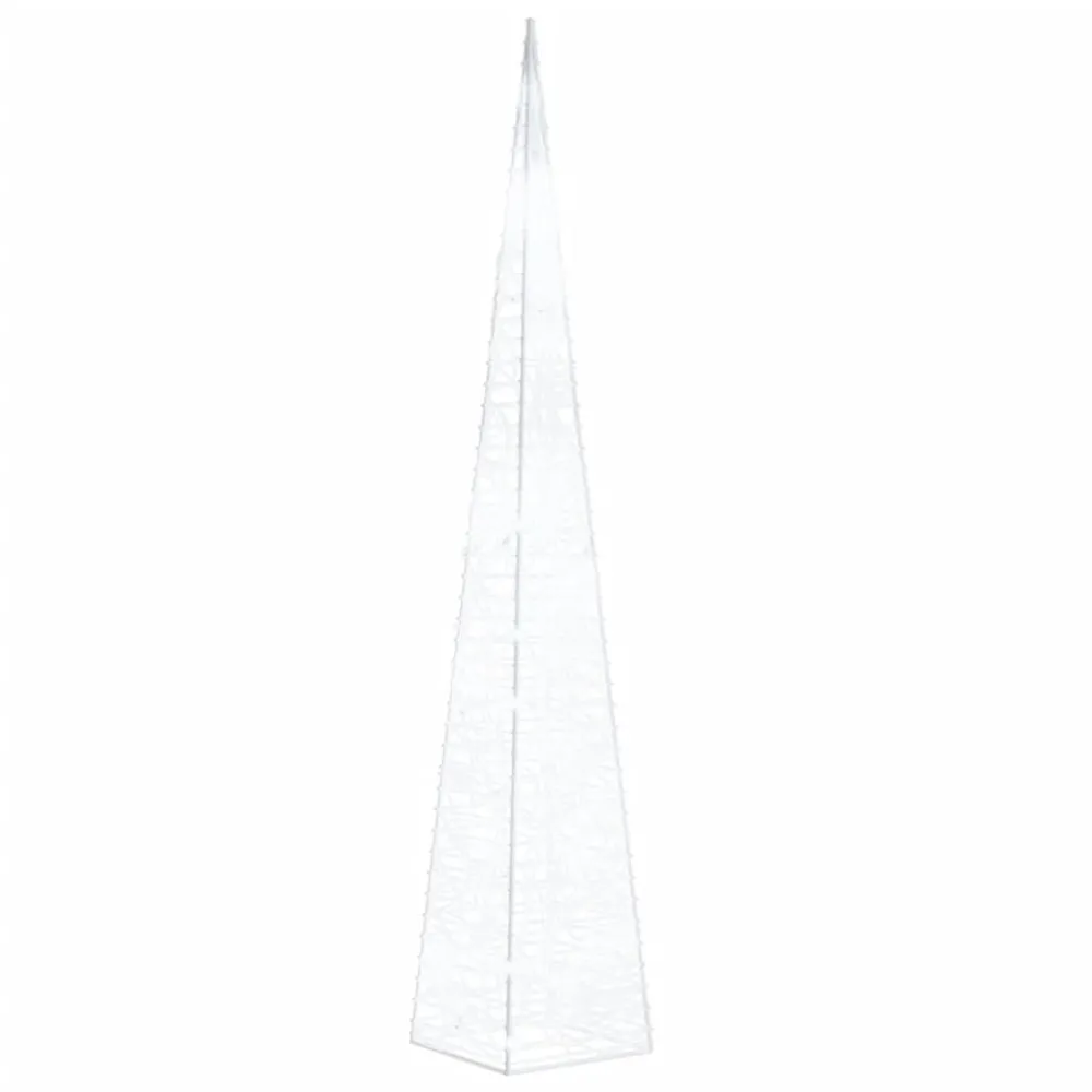 Cone de iluminação decorativo com LEDs acrílico 60cm branco fresco