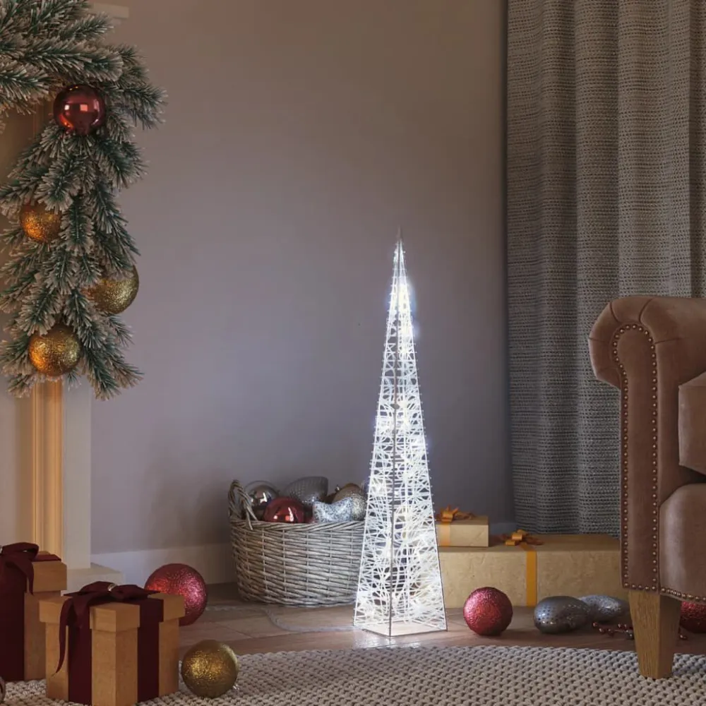 Cone de iluminação decorativo com LEDs acrílico 60cm branco fresco