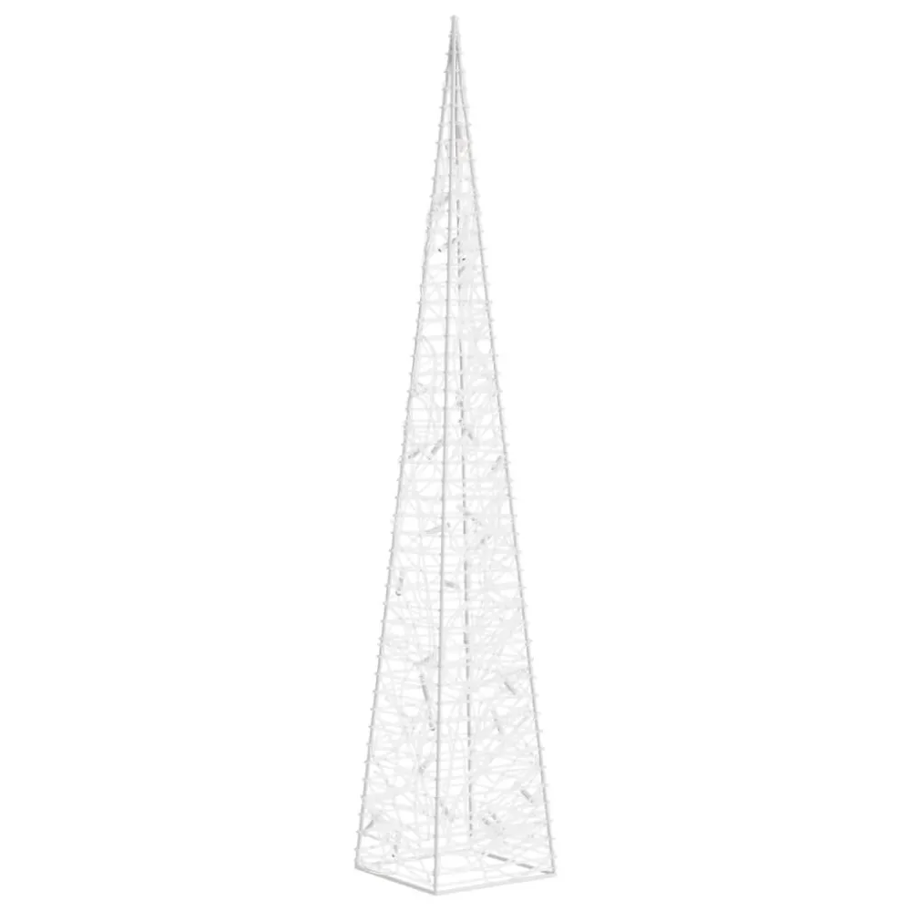 Cone de iluminação decorativo com LEDs acrílico 60cm branco fresco