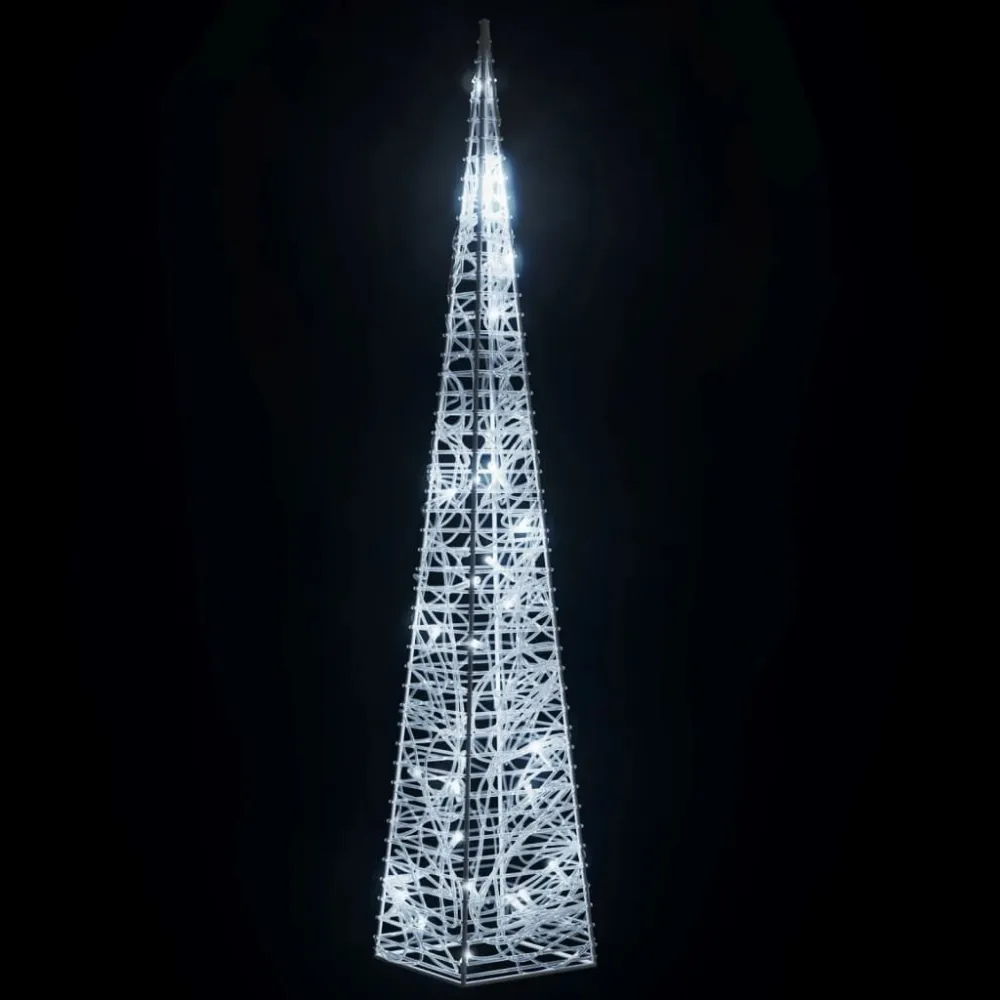 Cone de iluminação decorativo com LEDs acrílico 60cm branco fresco