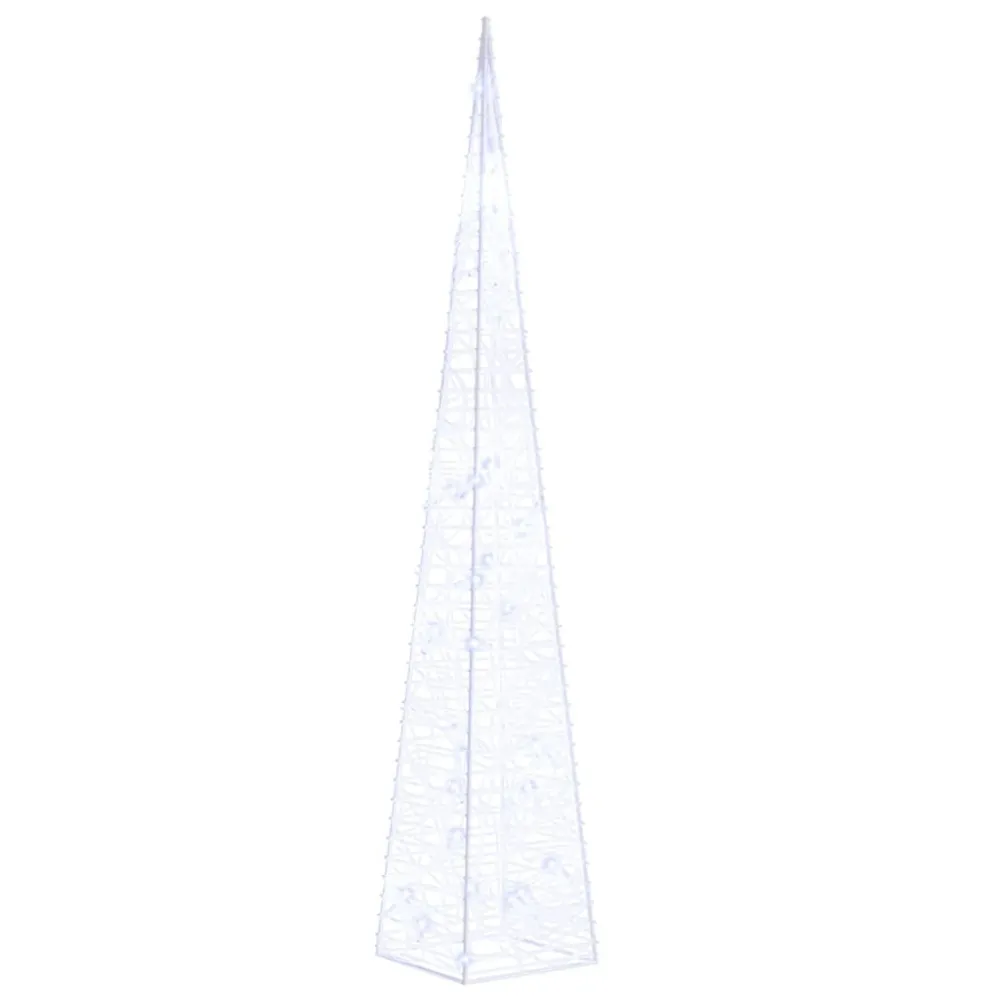 Cone de iluminação decorativo com LEDs azuis acrílico 60 cm