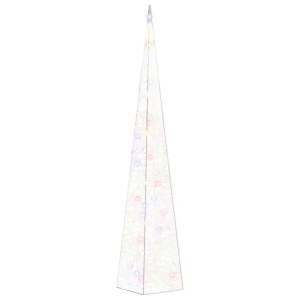 Cone de iluminação decorativo com LEDs multicor acrílico 90 cm