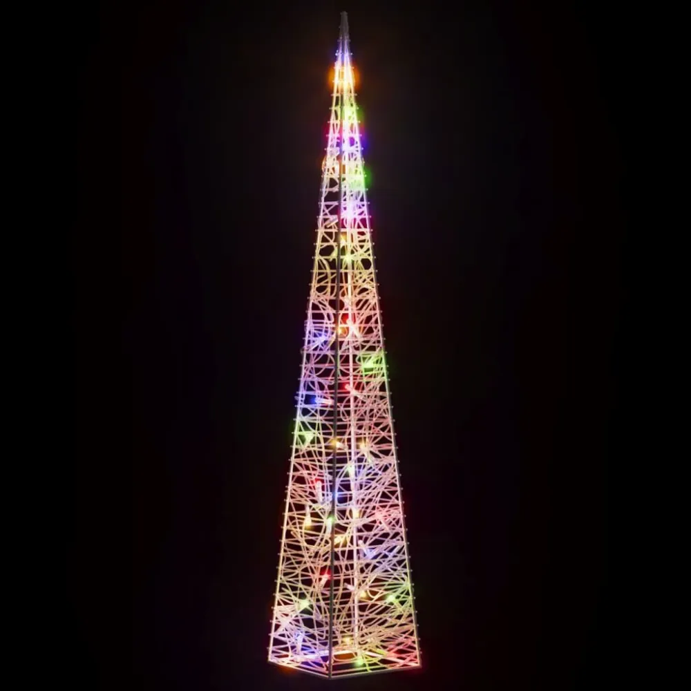 Cone de iluminação decorativo com LEDs multicor acrílico 90 cm