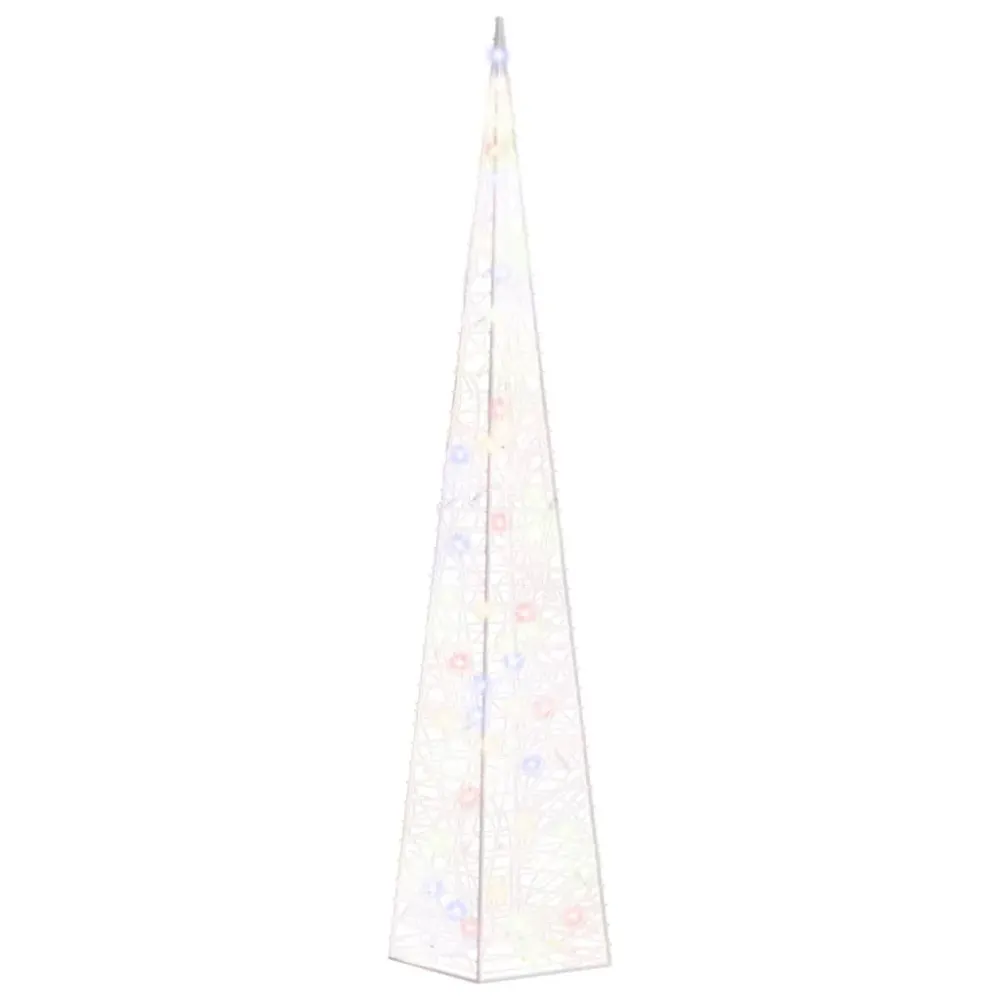 Cone de iluminação decorativo com LEDs multicor acrílico 90 cm