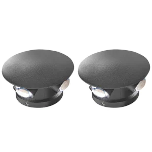Conjunto de 2 candeeiros de parede LED de exterior em metálico preto MAURICE