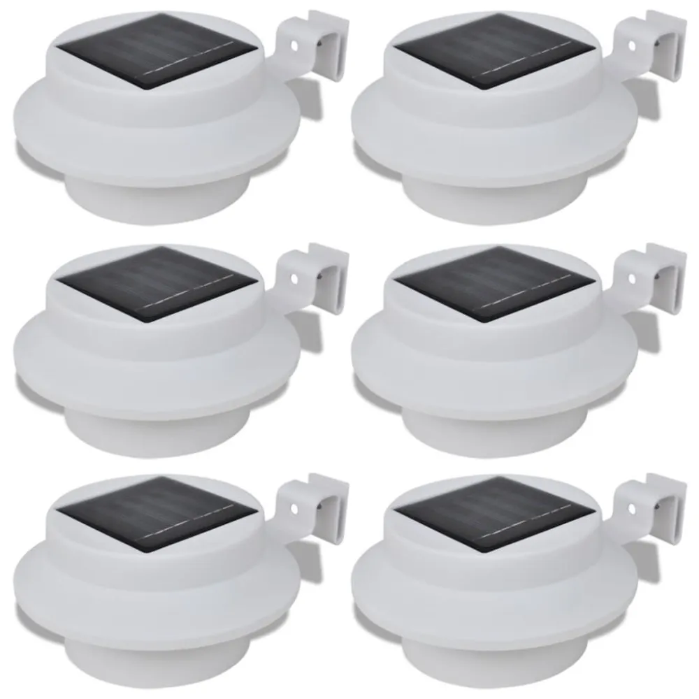 Conjunto Lâmpada Solar 6 Peças de Exterior para Cerca Calha