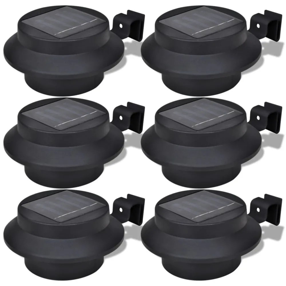 Conjunto Lâmpada Solar 6 Peças de Exterior para Cerca Calha