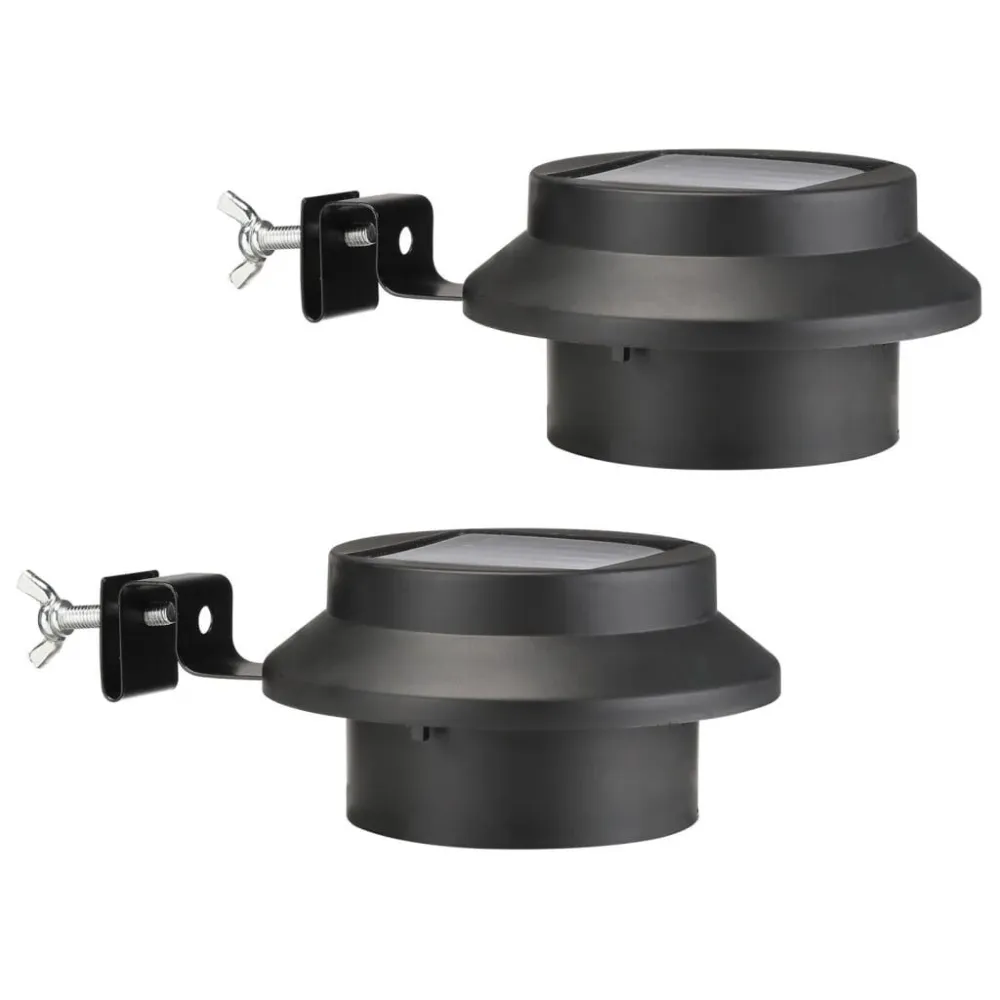 HI Conjunto de luz LED solar para calha preto