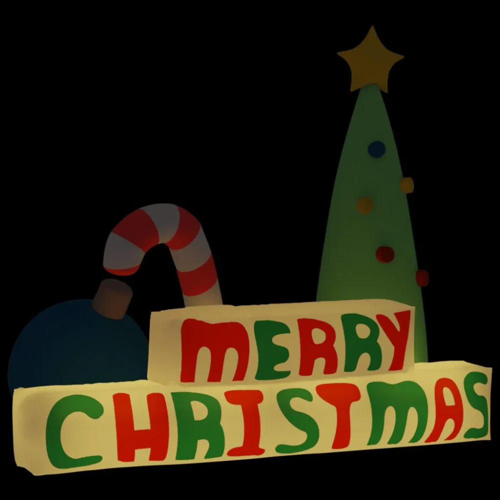 Decoração insuflável Merry Christmas com luzes LED 197 cm