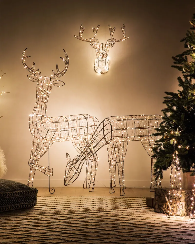 Decoração LED para exterior rena preta com 70 cm NARUSKA