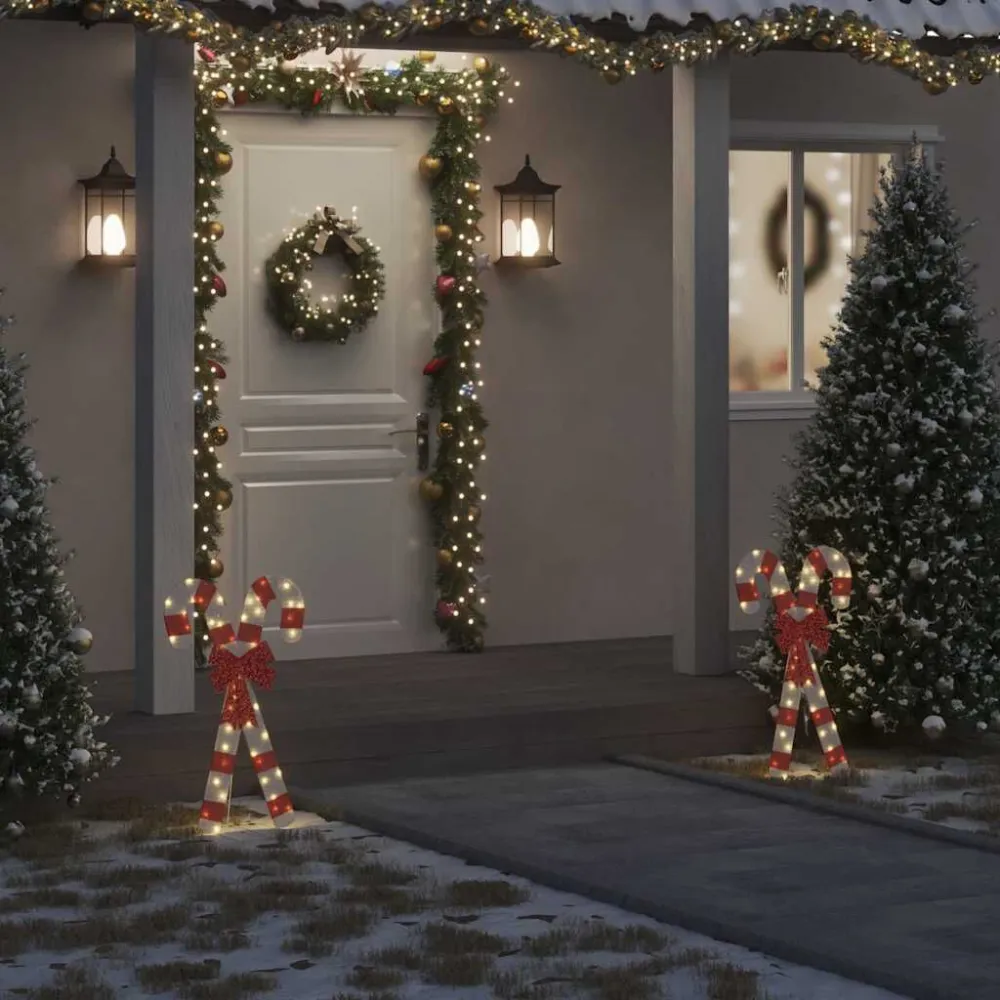 Decoração de Natal bengala doce 50 LED branco ameno