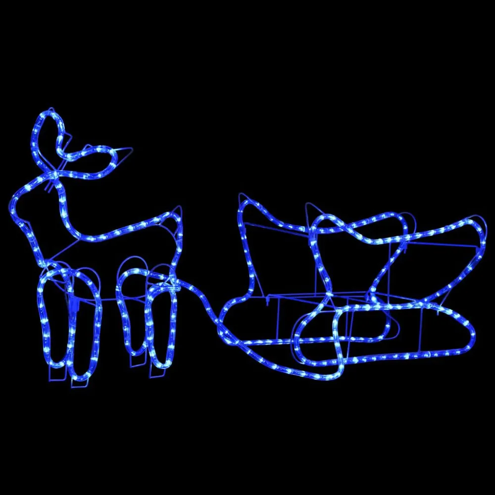 Decoração de Natal rena e trenó de exterior 252 luzes LED