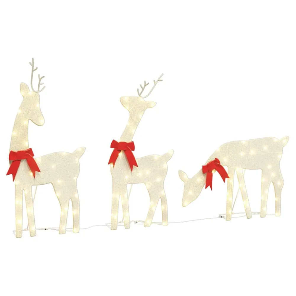 Decoração de Natal renas 3 pcs 90 LEDs branco tépido