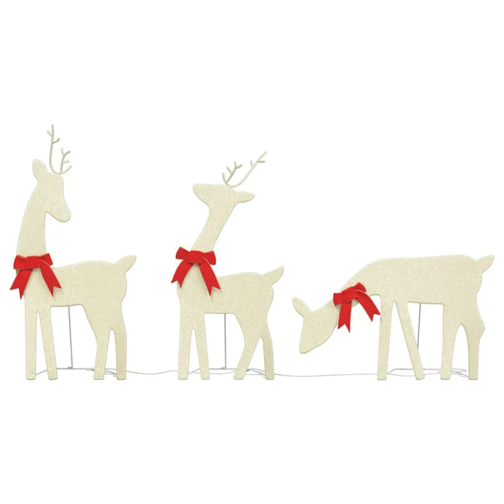 Decoração de Natal renas 3 pcs 90 LEDs branco tépido