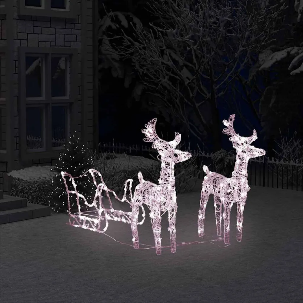 Decoração de Natal renasemtrenó 160 luzes LED 130 cm acrílico