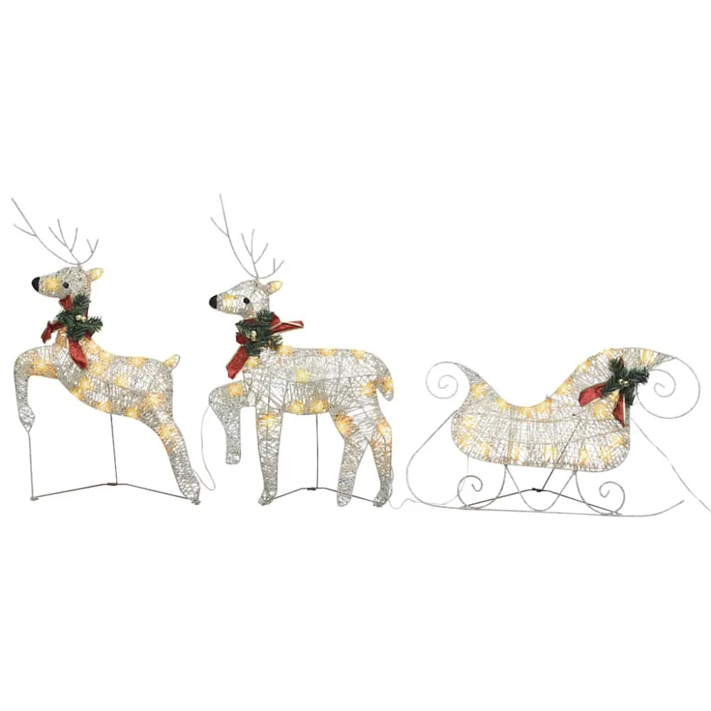 Decoração de Natal renasemtrenó de exterior 60 luzes LED dourado