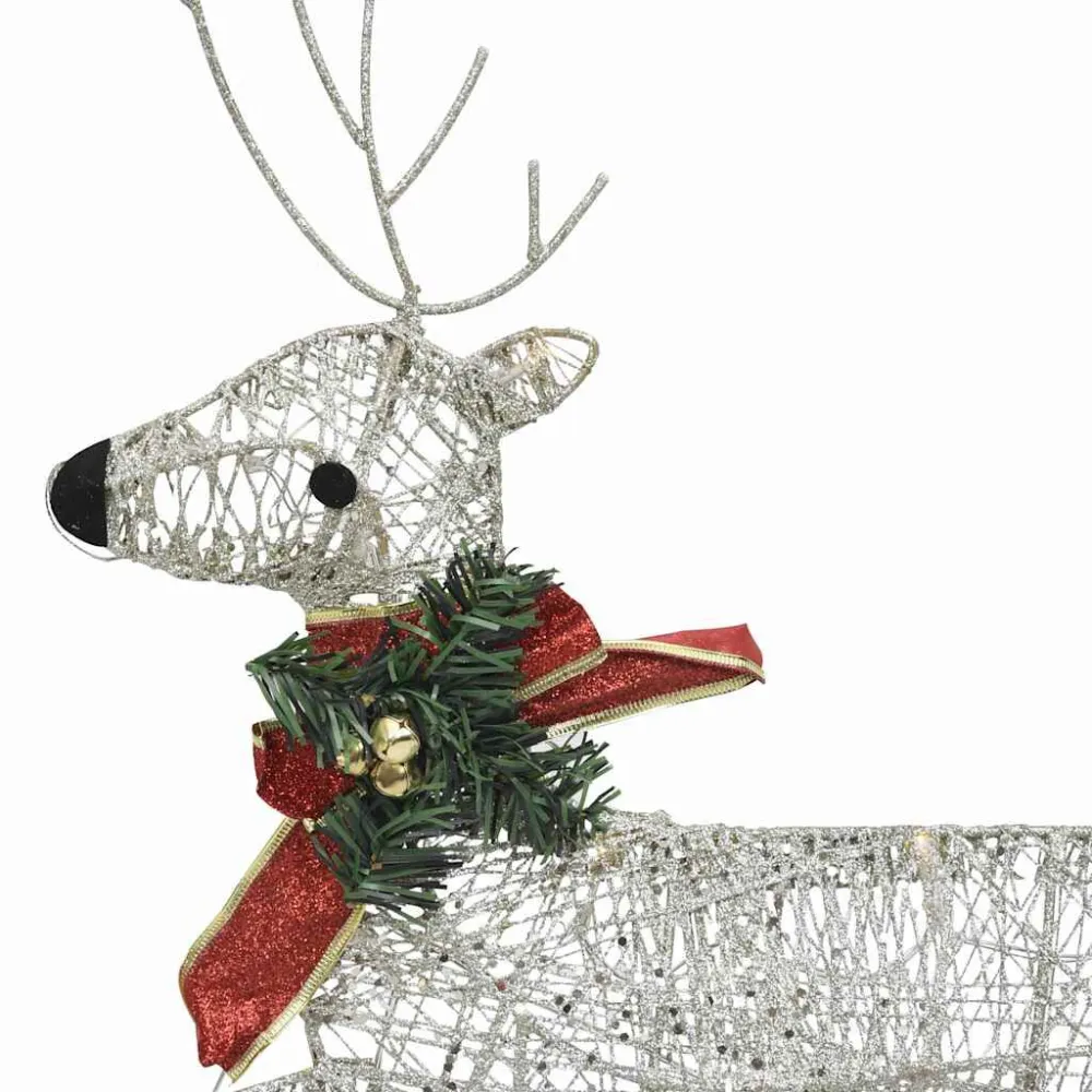 Decoração de Natal renasemtrenó de exterior 60 luzes LED dourado