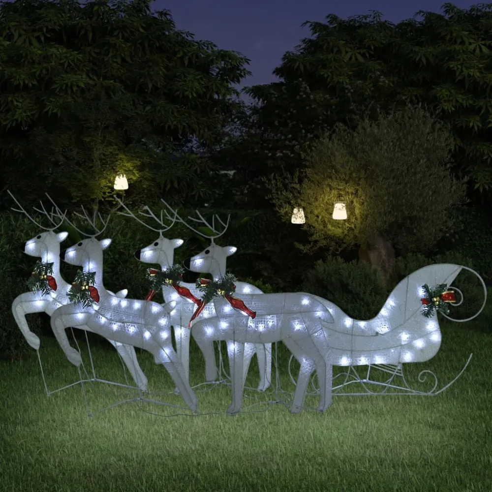 Decoração de Natal renasemtrenó para exterior 100 luzes LED branco